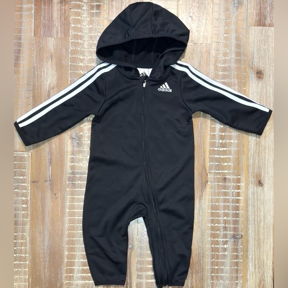 Adidas Track Suit Coveralls Black Long sleeve baby One Piece 9m